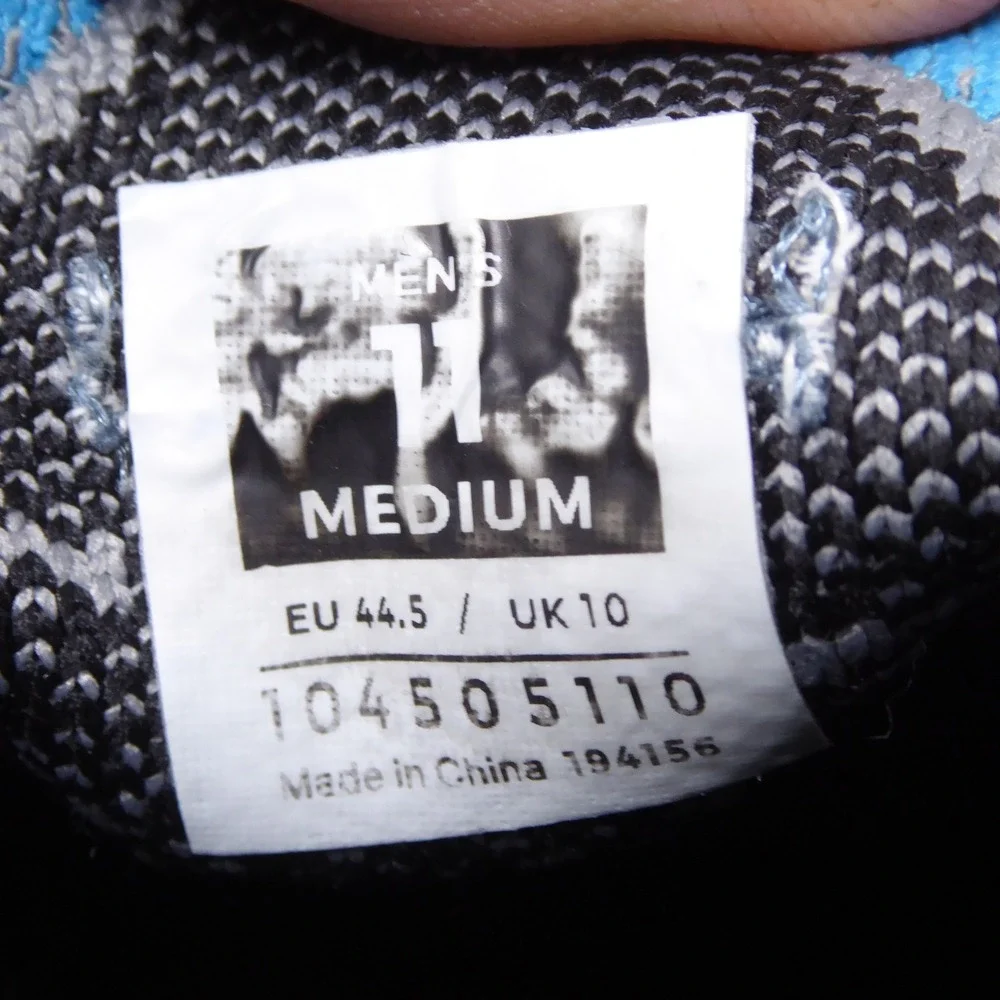 Kuru Mens Flux Running Shoes Grey Black Blue Knit Sneakers 11